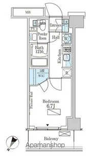 パークアクシス横濱大通り公園【6階】の間取り