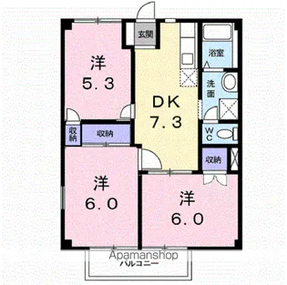 ニューシティ長谷川B館【1階】の間取り
