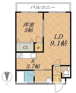 エクスプライス共栄【1階】の間取り