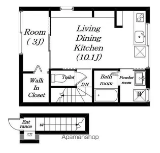 カルフールⅨ C棟【202号室】の間取り