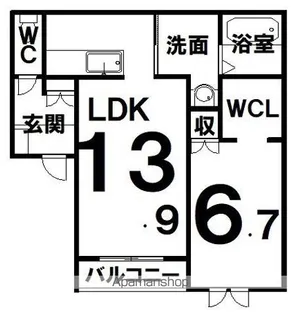 北海道帯広市西八条北2丁目【アパート】の間取り