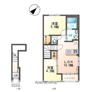 アジュマリー【206号室】の間取り