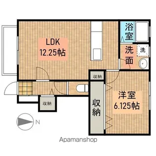 エムズコート春岡【1階】の間取り