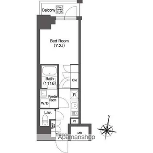 ミリアレジデンス広尾【8階】の間取り