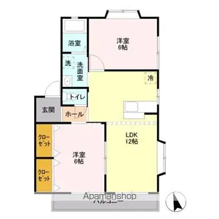 スワロー AB【2階】の間取り