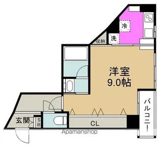 スタジオAPT.ウッドハウス【5階】の間取り
