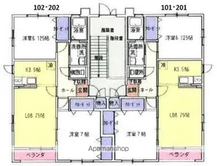 ユーロファンタジスタA【102号室】の間取り