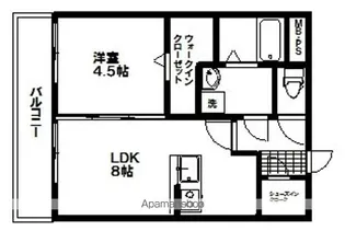 ウィステリア八幡【3階】の間取り