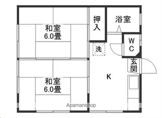コーポ針生【203号室】の間取り