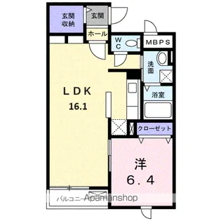 ラフレシール三島【105号室】の間取り