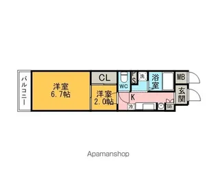 シャルマン上ノ宮【4階】の間取り