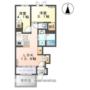岩倉市東町藤塚Ⅱ期 アパート【1階】の間取り
