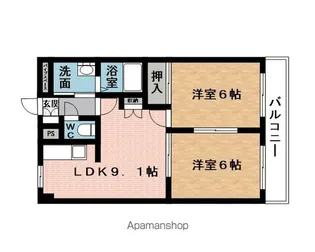 サンフラワーB【1階】の間取り