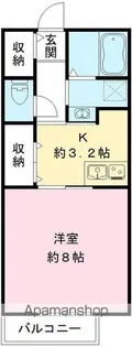 メゾンK B棟【203号室号室】の間取り