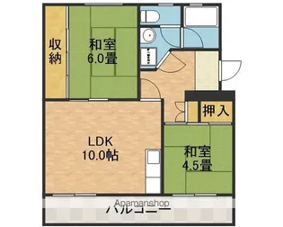 富田第二住宅62棟【5階】の間取り