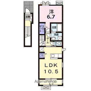 HALE ALOHA B【2階】の間取り