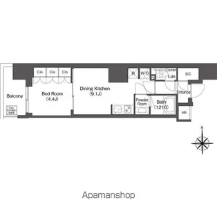 コンフォリア東新宿【6階】の間取り