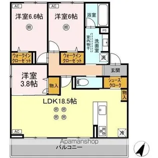 TORISIA平和【3階】の間取り