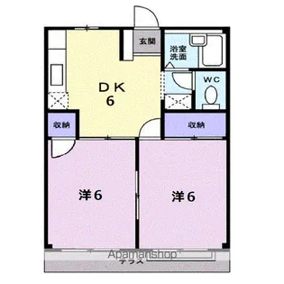 エルディム明日香【1階】の間取り