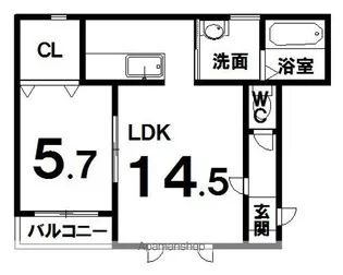 ハルコマリーフA【102号室】の間取り