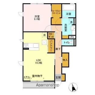 サニーウェル B【1階】の間取り