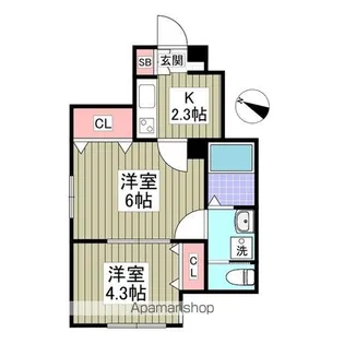 北区西が丘【102号室】の間取り