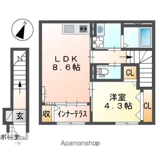 仮)スターテラスⅡ中野東【2階】の間取り