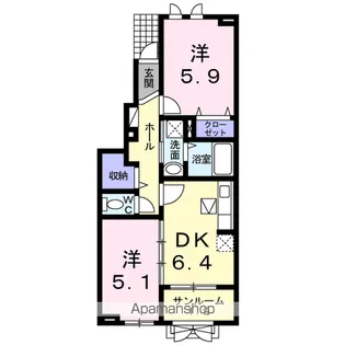 レーヴピスト Ⅳ【1階】の間取り