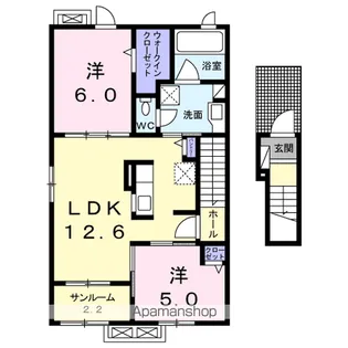 K.Mレジデンス瓜生Ⅱ【2階】の間取り