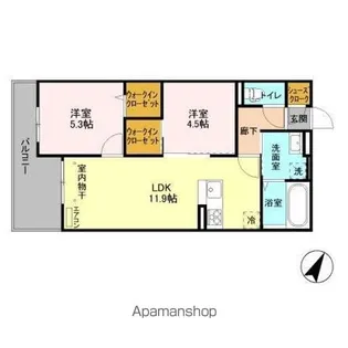 ウエスト レジデンス【2階】の間取り