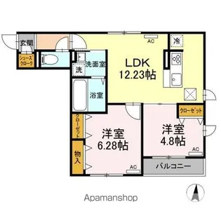 フレシール光が丘【1階】の間取り