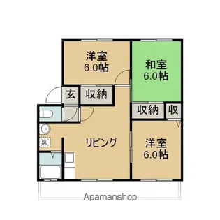 イースト・フィールドB【201号室】の間取り