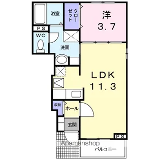 山梨県甲斐市富竹新田【アパート】の間取り