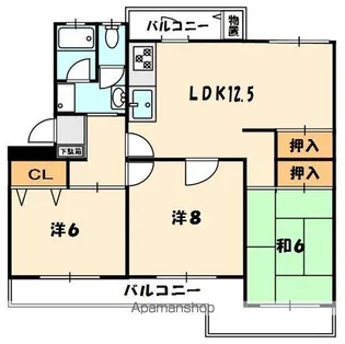 藤阪ハイツA1号棟【3階】の間取り