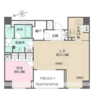 パークハウス三番町【7階】の間取り
