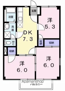 コモドハイツB【1階】の間取り