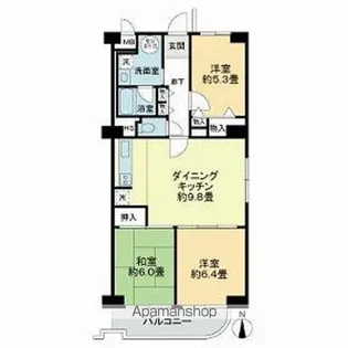 西長堀ハイデンス【9階】の間取り