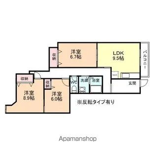 GOODHILLS海王【105号室】の間取り