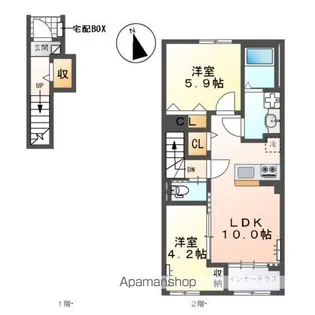 フェリーチェ瀬戸【2階】の間取り