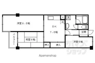 イヌイ星の子ハイツ【303RV号室】の間取り