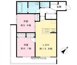 エリーナウエスト【303号室号室】の間取り