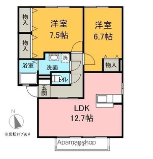 セジュール・花水木【1階】の間取り
