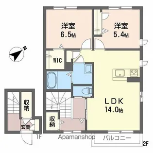 シャーメゾンくすのき【2階】の間取り