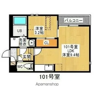 GRANDTIC東別院【101号室】の間取り