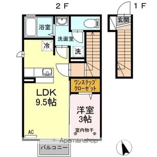 福島県郡山市富久山町久保田字金堀田【アパート】の間取り