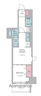 1DKの間取り画像