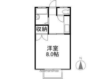 メールニュー若葉【206号室】の間取り