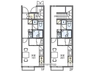 レオパレスフィールド金磯【204号室】の間取り
