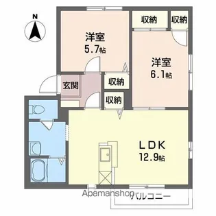 コートMT A・B棟【2階】の間取り