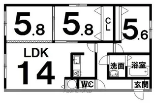 アビタあかしやⅡ【3階】の間取り